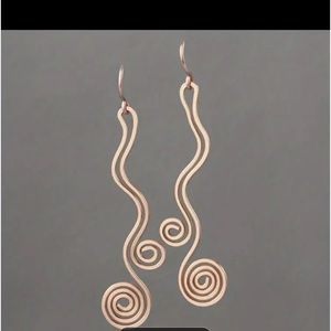 Retro Creative Spiral Pendant Earrings, Funky Simple Earrings
